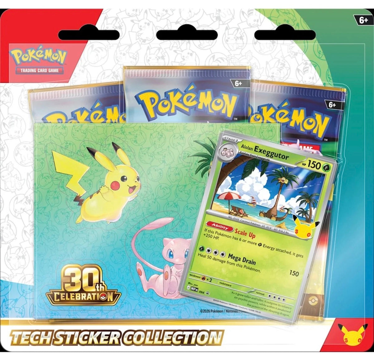 Pokemon 30th Celebration Tech Sticker Collection (Exeggutor)