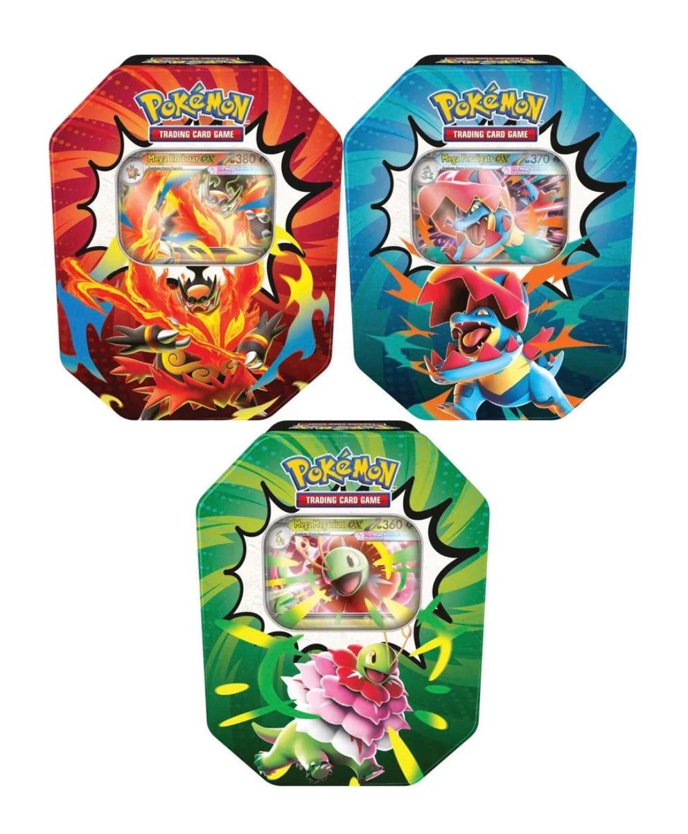 Pokemon Mega Evolution Ascended Heroes Tins (Set of 3)