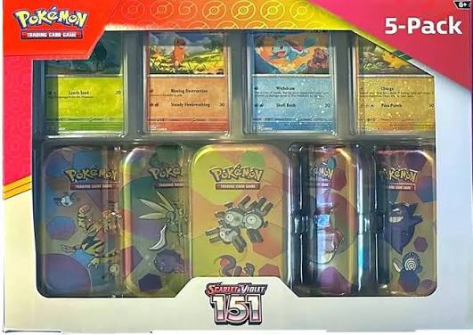 Costco Pokemon Scarlet & Violet 151 Mini Tin 5-Pack (Magenton)